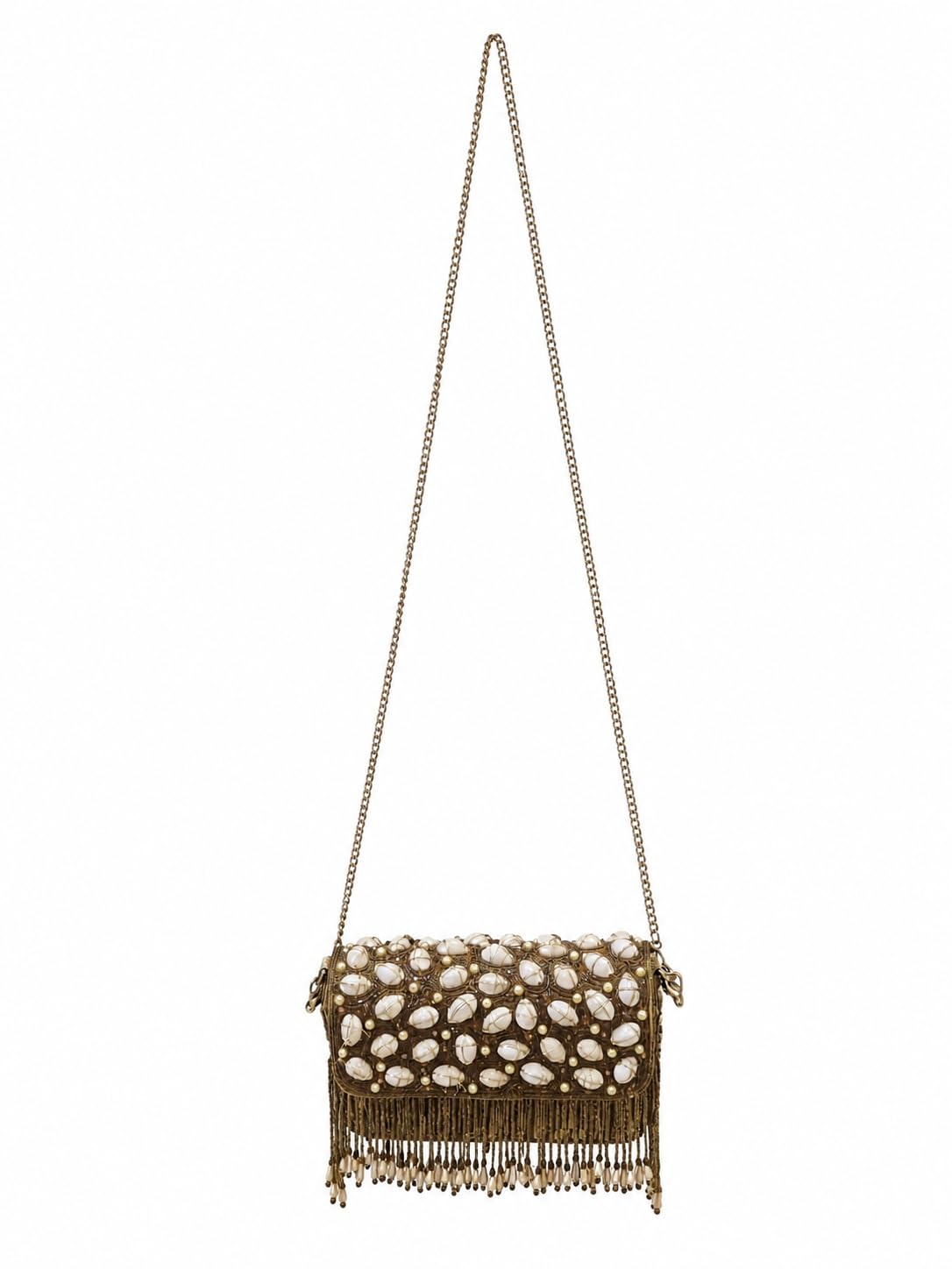 Women's Vintage Pearl Embellished Evening Clutch Bag with Detachable Chain Strap, Beaded Crossbody Purse with Fringe Tassels for Wedding, Party, Cocktail & Formal Events-image-31