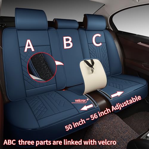 Image of GXT Bench Seat Cover, Premium Faux Leather Bench Seat Covers for Trucks - Universal Fit for Most Sedans SUV Pick-up Truck, Durable for Long Lasting Protection(Blue and Red Strip)