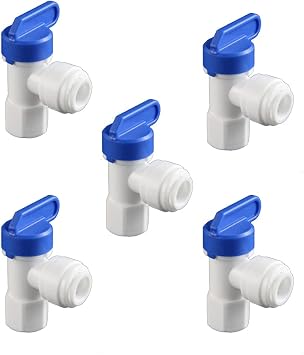 Water Storage Tank Ball Valve 3/8 inch O.D.RO Tubing x 1/4 inch female pipe thread Push-Fit Elbow Shut-Off Valve