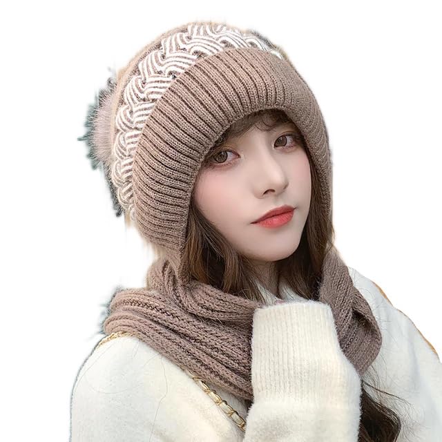 topibaaz Woollen Winter Cap Hat for Women & Girl's | Stretchable Latest Trending Knit Soft Faux Fur Skull Ski Beanie Pom Pom (Inside Fur) Hat & Cap for Women | Causal Freesize-picture-19