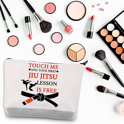 PLITI Jiu Jitsu Makeup Bag Touch Me First Jiu Jitsu Lesson is Free Brazilian BJJ Gift BJJ Martial Art Gift MMA Fighter Gift (Touch Jiu Jitsu U) - Image 4