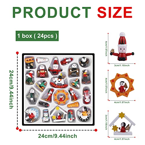 Set di 24 di Addobbi Natalizi in Legno, Ciondoli