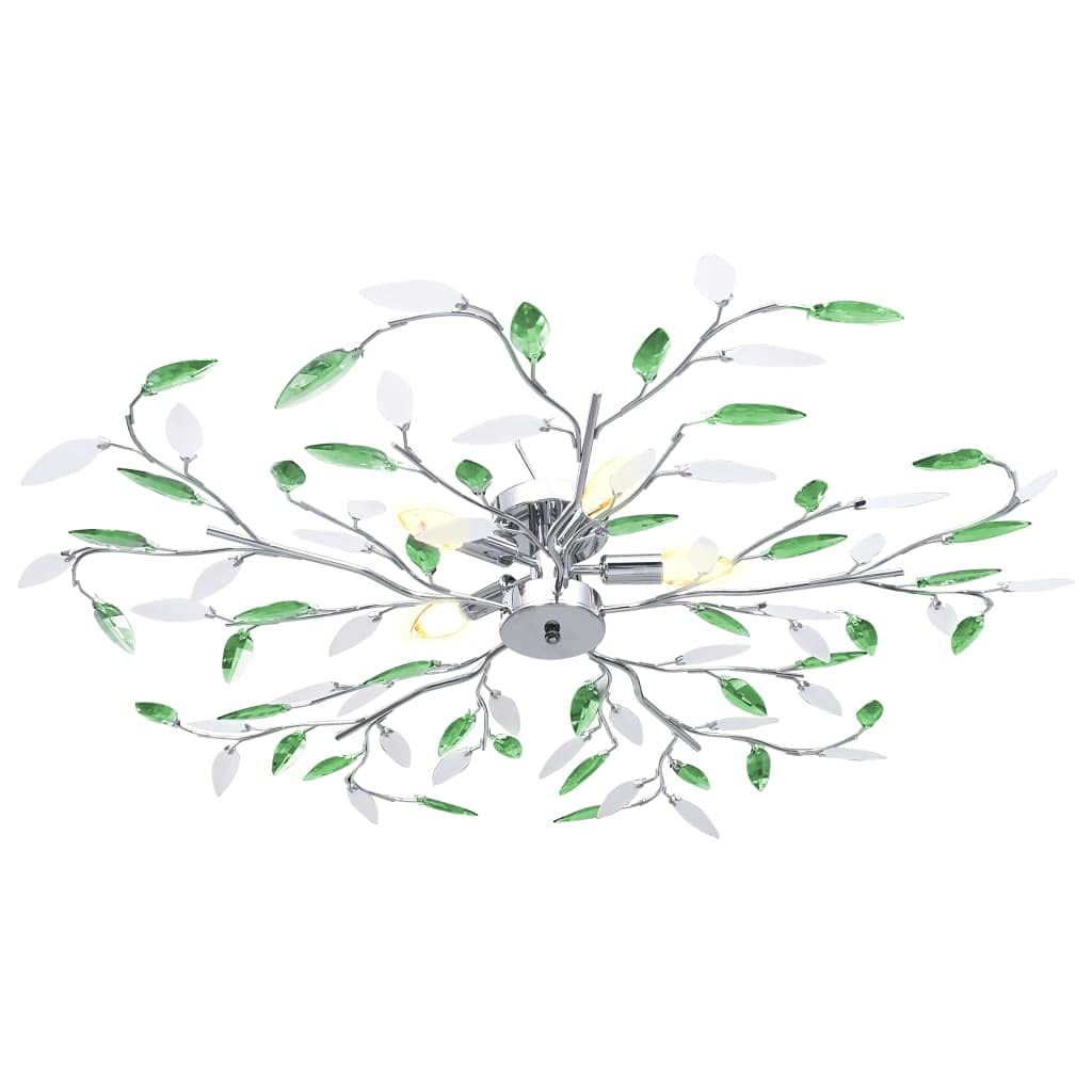 Deckenleuchte mit Acrylglas-Blätter für 5 x E14-Lampen Grün,Heim & Garten,Beleuchtung,Kronleuchter, Wand- & Deckenbeleuchtung,Deckenleuchten,Grün,3.02 kg-289241