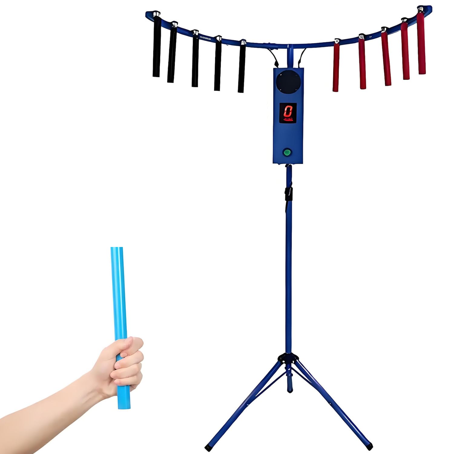 QuinteZhenTially Hand Eye Coordination Training Catching Stick Game Reflex Sticks,Adjustable Speed Hand-Eye Coordination Trainer Arcade Machine,Reflex Stick Challenge Game Blue