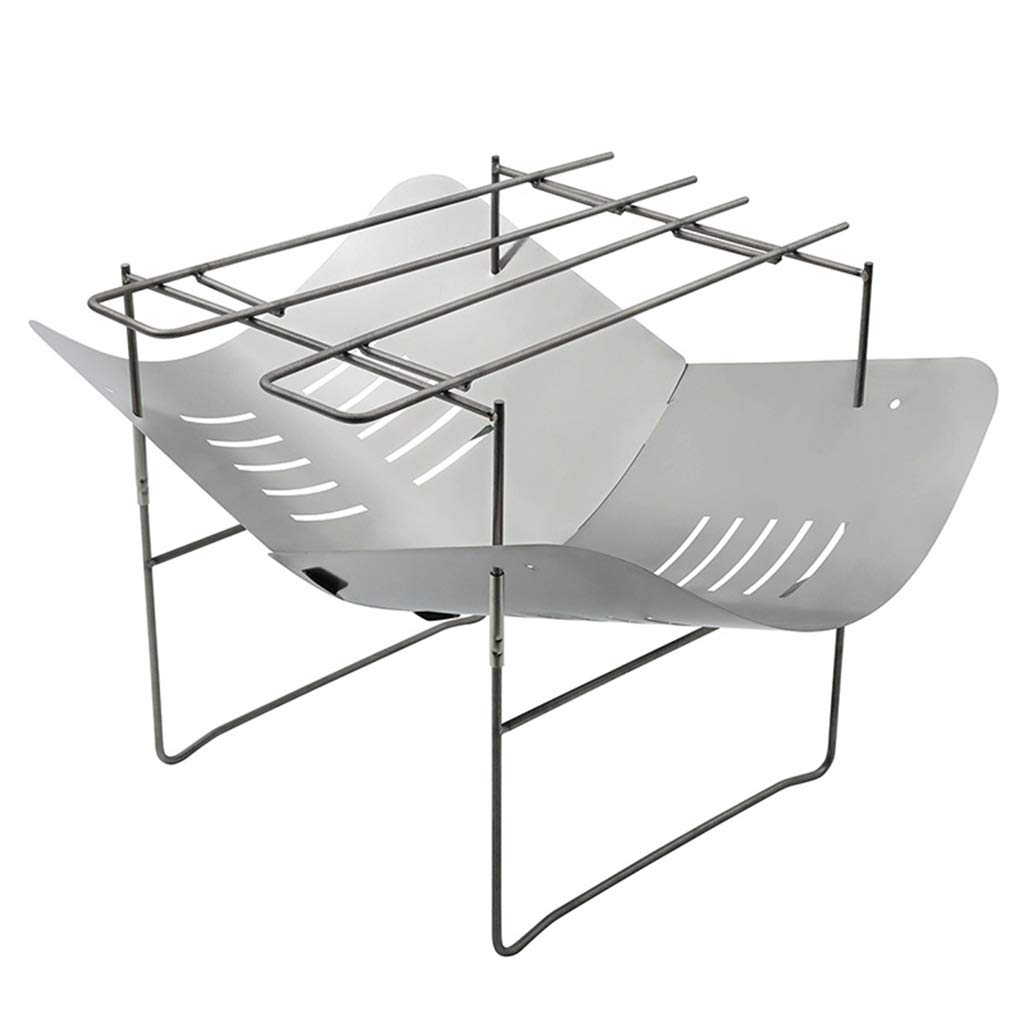 Parrilla de carbón Plegable, portátil, de Acero Inoxidable, para Camping, Cocina, calefacción, estación de Bomberos. Material: Acero Inoxidable 304. Peso: Solo 0,8 kg (Tenedor para Parrilla)