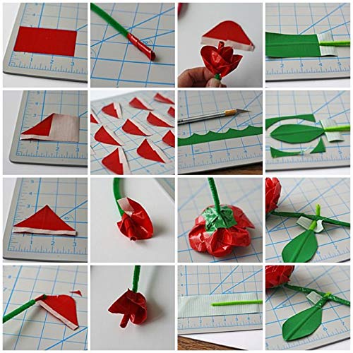 Miniatura 4 de Exa Cinta adhesiva de 1.88 pulgadas x 60 yardas, cinta adhesiva para manualidades (rojo)