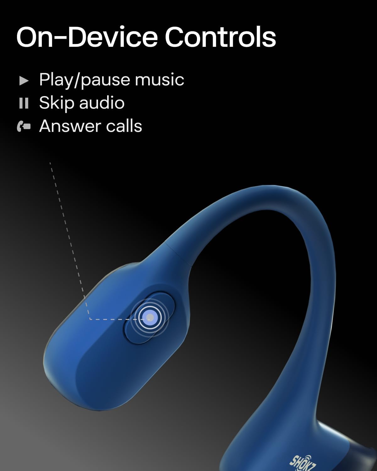 SHOKZ OpenRun Mini - Bone Conduction Headphones,Open-Ear Bluetooth Wireless Sport Headphones for Running & Workout,Sweat Resistant, Long 8H Playtime,Mic,with Hair Band-Blue (Pack of 2) - Image 9