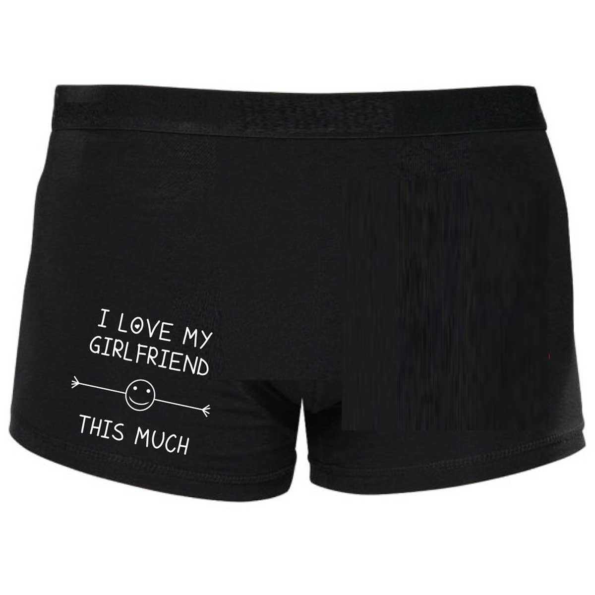 60 Second Makeover Men's Black Limited I Love My Girlfriend This Much Boxer Shorts
