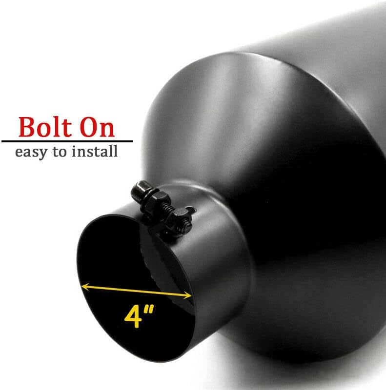 Miniatura 7 de RP Remarkable Power, Toma de 4 pulgadas, salida de 10 pulgadas, longitud total de 15 pulgadas, borde enrollado de acero inoxidable, punta de escape