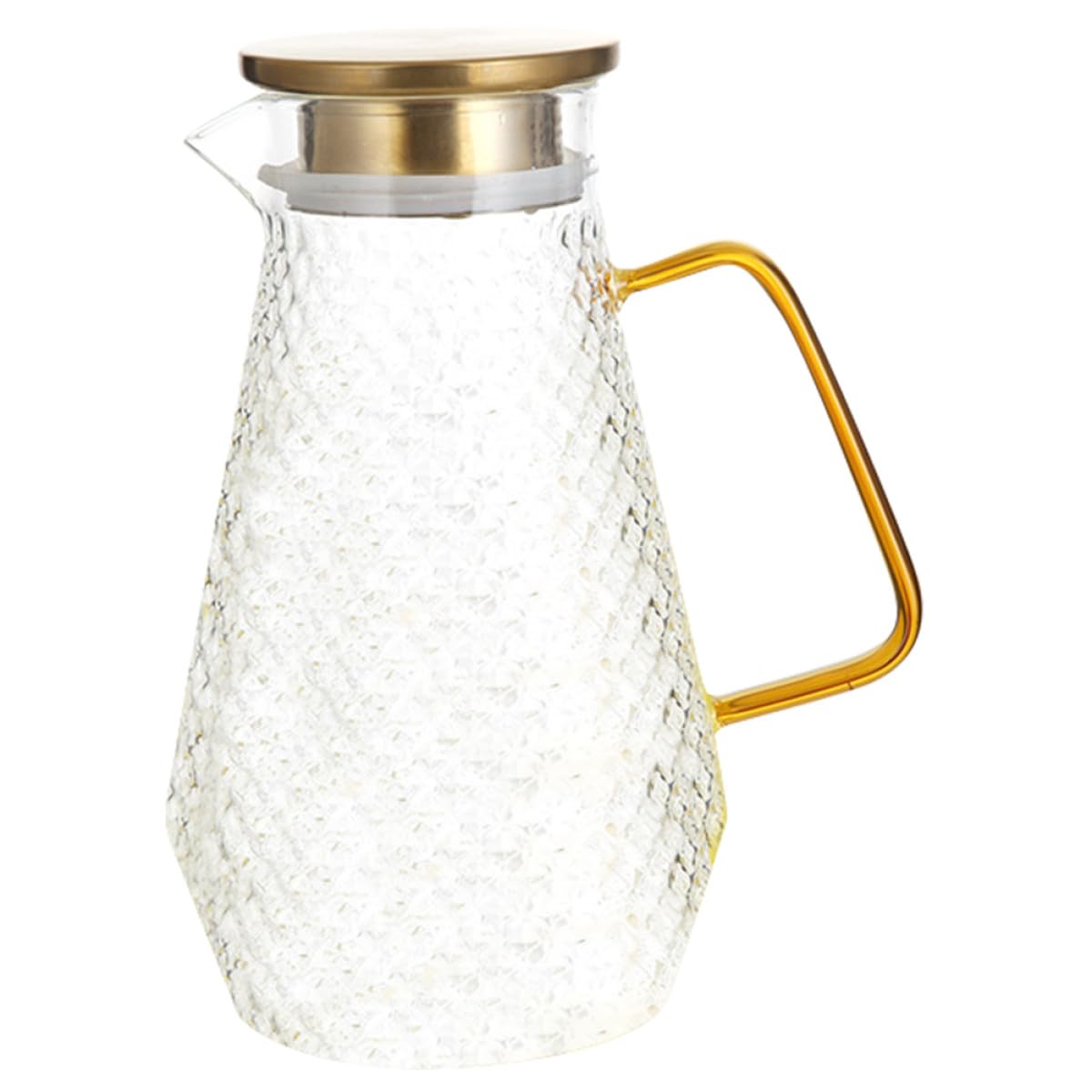 Jarra Sellada Fría Resistente Agua de Vidrio en Borosilicato Calor al 1500ml Tapa Vertedor y Bebidas y Té para Uso Diario Familia