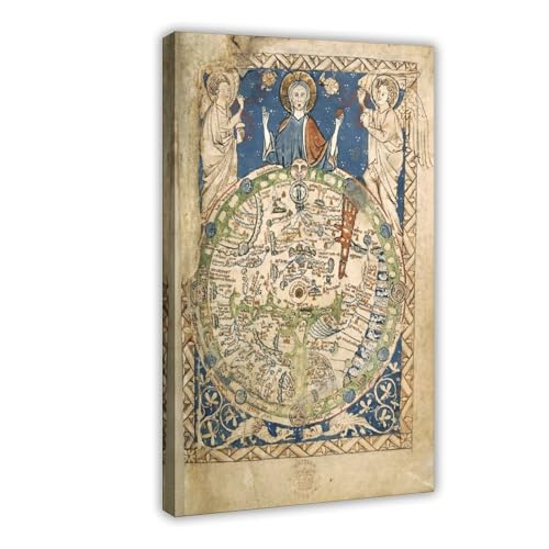 Carte du monde historique 1265 cadre a suspendre WCYB salon bureau