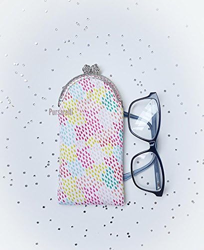 Glasses case / spectacle case / sun glasses case / eye glass case / Kiss lock clasp / glasses case with clasp / rainbows / rain / weather / gifts for her / on trend