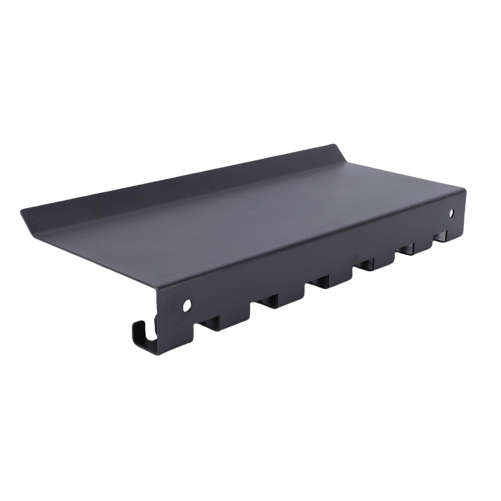 Estante de Almacenamiento para Equipos de Gimnasio Alta Resistencia con 7 Ganchos y Estante Flotante para Gimnasios Domésticos o Comerciales, Acero Al Carbono, 15x6,2x2 Pulgadas
