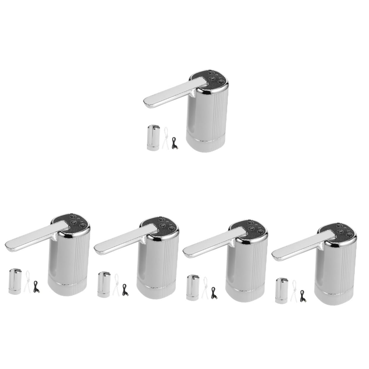 UKCOCO 5pièces Pompe à Eau Électrique Pliable pour Distributeur Eau Pratique pour Maison Le Camping Bureau Niveaux De Dosage Couleur Blanche Argentée
