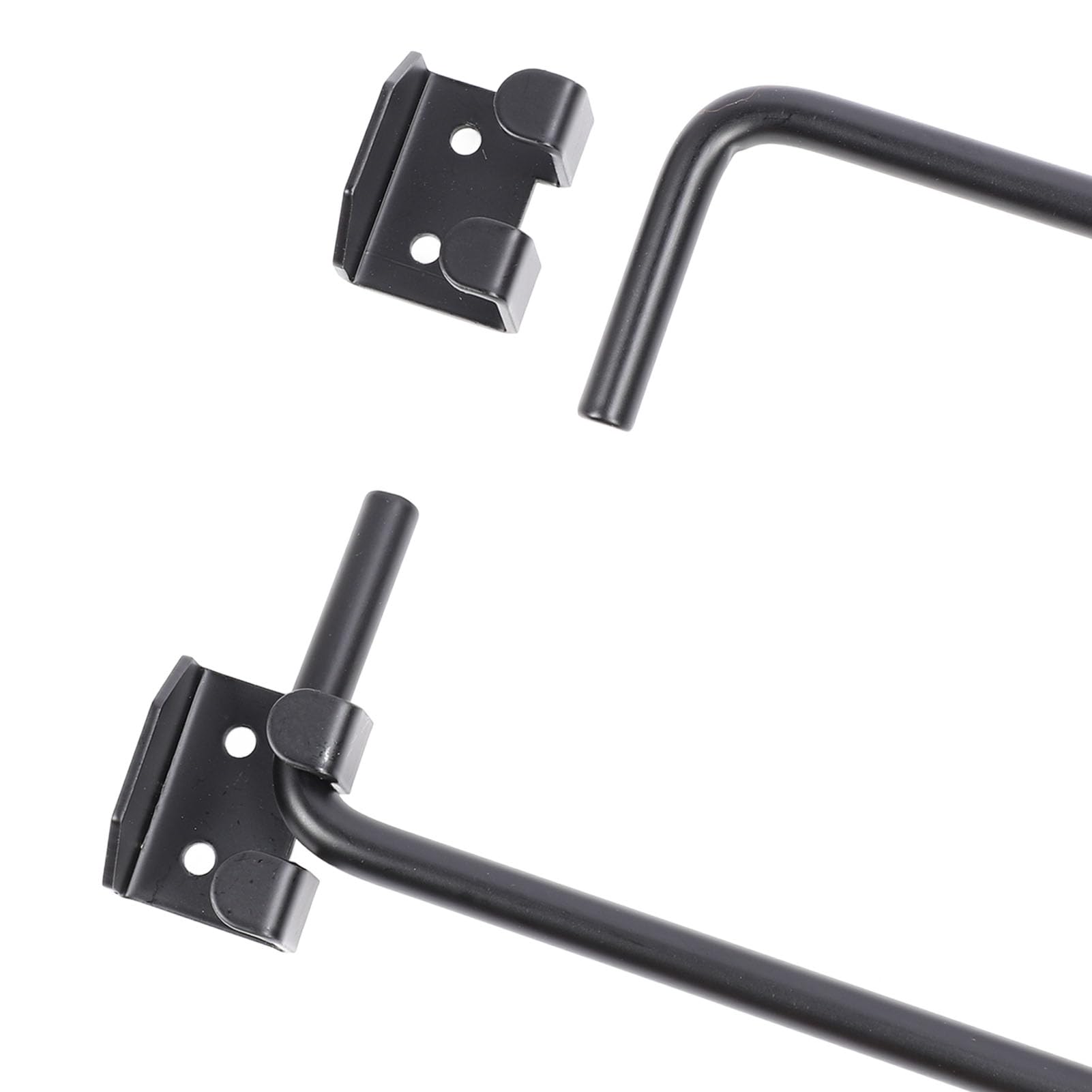 Barra de Caída para Puerta, Pestillo de Suelo con Perno de Caña de 61 cm, Recubrimiento en Polvo Negro Acero Sólido Resistente a la Óxido para Puertas y Cercas