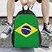 SEOCKA Brazil Flag Brazilian Backpack Simple Leisure Travel Backpack Outgoing Daypack 16 inch