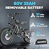 50MPH 6000W(Peak) Electric Dirt Bike for Adults, 1500Wh Removable Battery, Max 50miles Electric Motorcycle , Full Suspension, 4-Piston Hydraulic Brake, 203mm Disc Rotor, 19" MTB Tire Mountain Bike #3