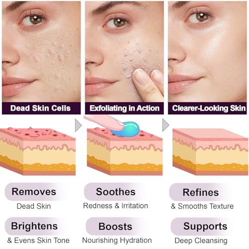 Peel Shot Glow Rice Peeling Ampoule, Esencia exfoliante facial suave de salvado de arroz negro, limpia profundamente los poros e hidrata, apta para rostro y cuerpo (Negro) - imagen 5