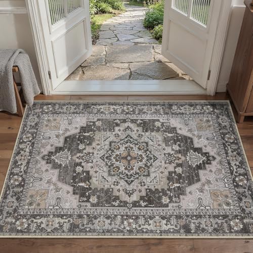 Image of Tangsoo Vintage 2x3 Washable Rugs for Entryway, Non Slip Small Area Rug