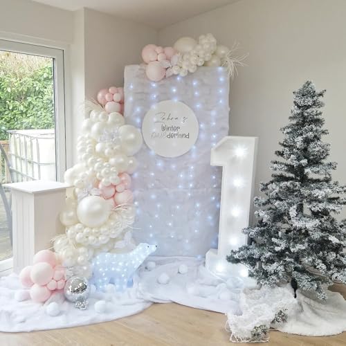 Image of 108Pcs Double Stuffed White Pearl Balloon Garland Arch Kit