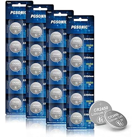 PGSONIC 20 Pack CR2450 3V Lithium Coin Battery Cover