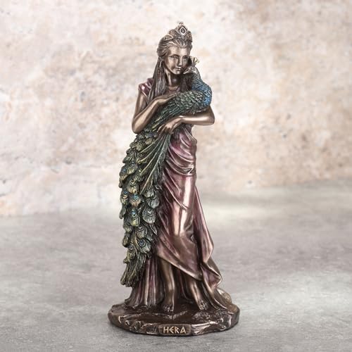 Estatua Hera Diosa Griega de Resina y Bronce 6.13 In miniatura 5