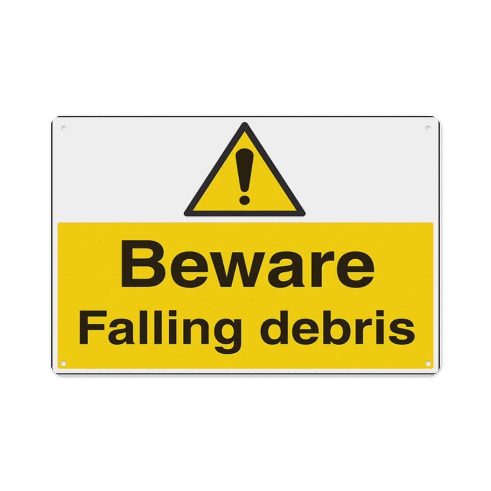 peiyeety Beware Falling Debris Aluminum Tin Warning Signs For Home Outdoor Garden 8X12 Inches