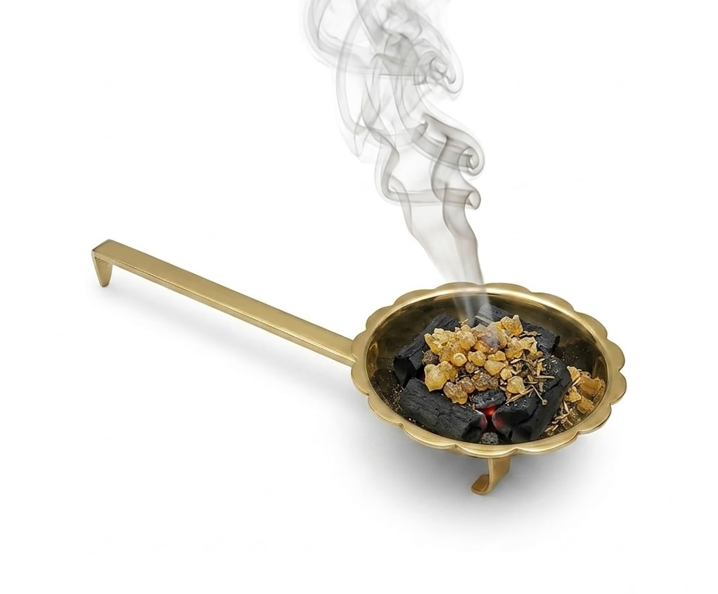 Charcoal Katura Dhoop Burner, Lotus-Scalloped Design, Metal, for Traditional Puja Rituals, Pure Fragrance-image-28