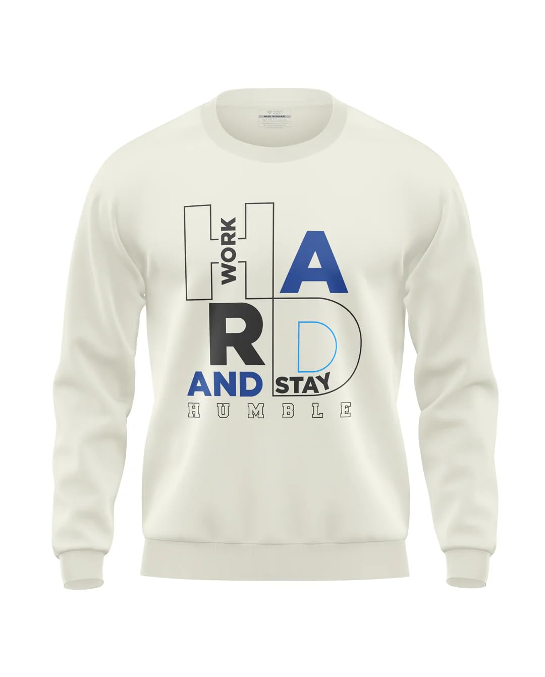 warriorworld Men's Cotton Sweatshirt with “Work Hard Stay Humble” Graphic Motivational Pullover.-picture-21