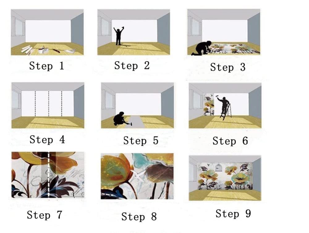 Carta da Parati Moderna, Carta da Parati Autoadesiva Strada di Campagna Nordica Aspetto Giallo Peel And Stick Wallpaper per Camera da Letto Soggiorno Sfondo Wall Sticker Rotolo Art Deco,210X135Cm(82