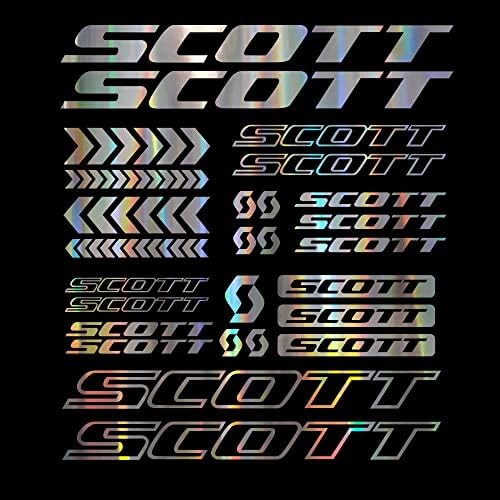 Kit stickers for scott mtb road bike frame vinyl sticker decal cut (Silver)