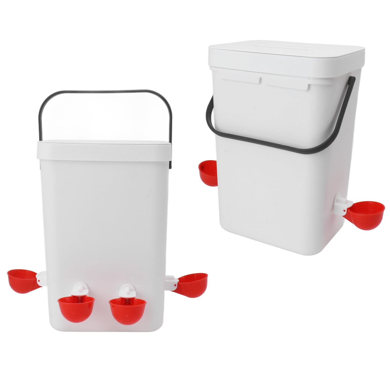 Omabeta Robusto Bebedero Automático para Aves de Corral con 4 Bebederos, a Prueba de Fugas para Pollos, Codornices y Palomas - 12 litros, Blanco