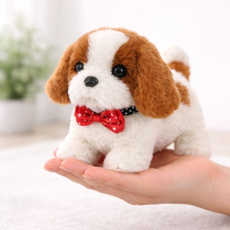 Aanahil Soft Interactive Battery Operated Puppy Toy Educational Toy for Babies & Kids Birthday Gift (Brown & White/Brown)