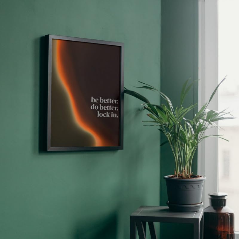 Image of Wall Framed Posters | 8x12 inch size | Motivational Quotes Posters |Inspirational Motivational Photo Frame - inchBe Better, Do Better, Lock In inch - Desk & Wall Decor for Office, Home, or Study