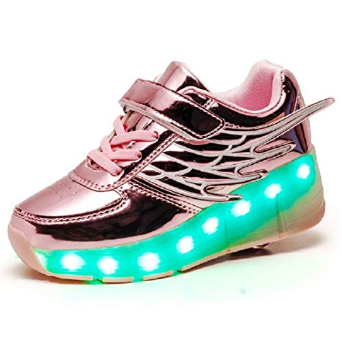 Led Luces Zapatos con Ruedas para Pequeños Niño y Niña Automática Calzado de Skateboarding Deportes de Exterior Patines USB Recargable Brillante Mutilsport Aire Libre y Deporte Gimnasia Zapatillas Cover