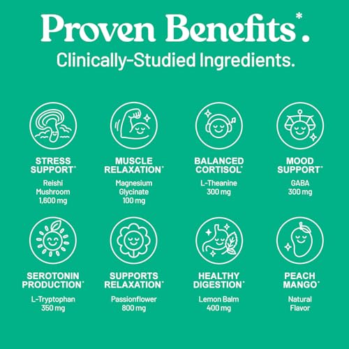 Image of Third Nature Calm Powdered Drink Mix for Stress Support, Relaxation, Healthy Cortisol & Focus - No Sugar, Non-GMO On-The-Go Calming Drink with Magnesium Glycinate, GABA, Peach Mango, 28 Stick Packs