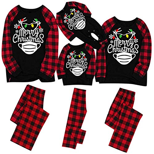 AODONG Christmas Family Women Men Kids Baby Nightgowns Sexy Matching Christmas Pajamas Set Sleepwear Winter Loungewear Long Sleeve Tops Shirts Button Down Hoodies Elastic Drawstring Red