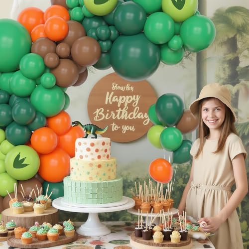 Image of Amandir 153pcs Dinosaur Balloons Arch Garland Kit Different Sizes