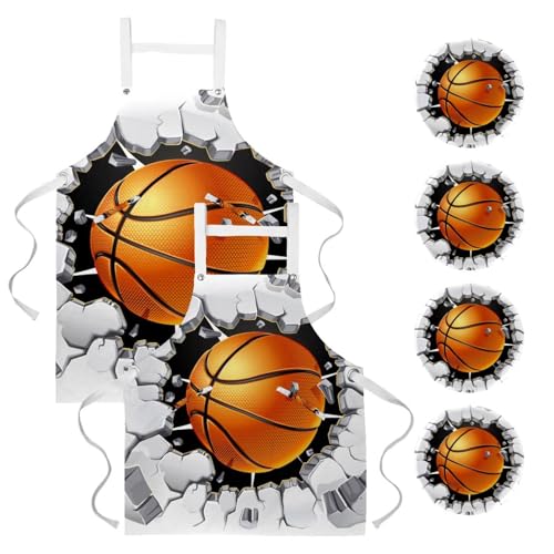 Tablier de serveuse en lot de 2 pour restaurant, bistrot et bar avec motif sport
