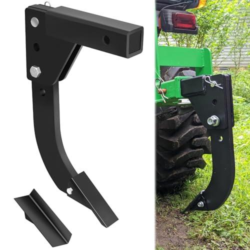 Hitch Mounted Trencher Fits 3 Point Hitch, Heavy Duty Subsoiler, Hitch Mounted Ripper for ATV/UTV Tractor, Adjustable 16