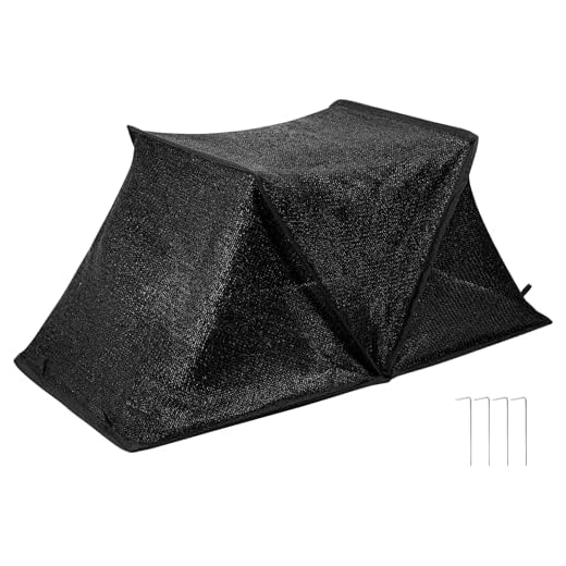 DECOHS 35" x 20" x 14" Foldable Plant Shade Tent, Raised Garden Bed Plant Sun Protection Cover, UV Resisitant 80% Sunblock Garden Sun Shade Net Crop Cage with Stakes for Outdoor Plants Flower Potted