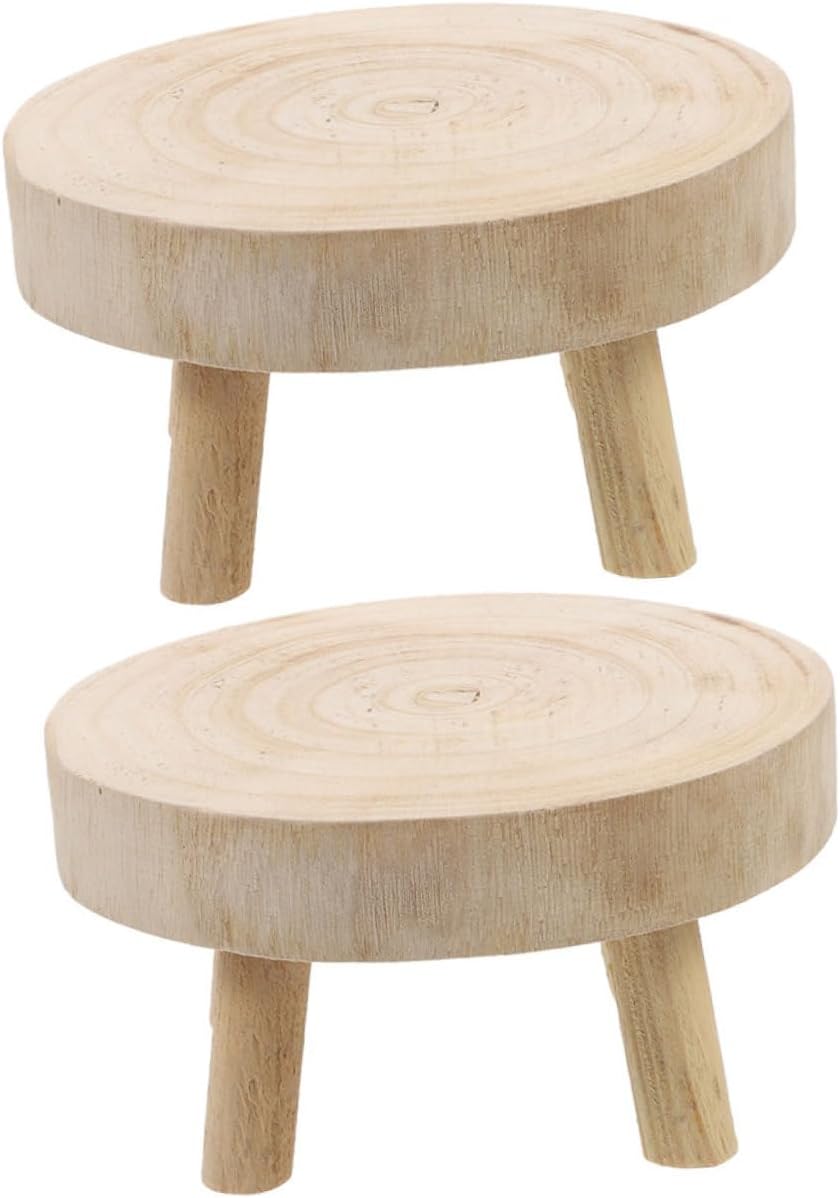 2pcs Decorative Wooden Plant Stands Lightweight Home Plant Holders for Use Versatile Flower Pot Holders for Living Room Balcony Garden Decor