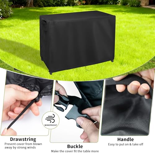 Image of Grill Cart Cover with UV Protection & Windproof Straps | Heavy Duty Covers for Most Standard Grill Carts /Pizza Oven Table
