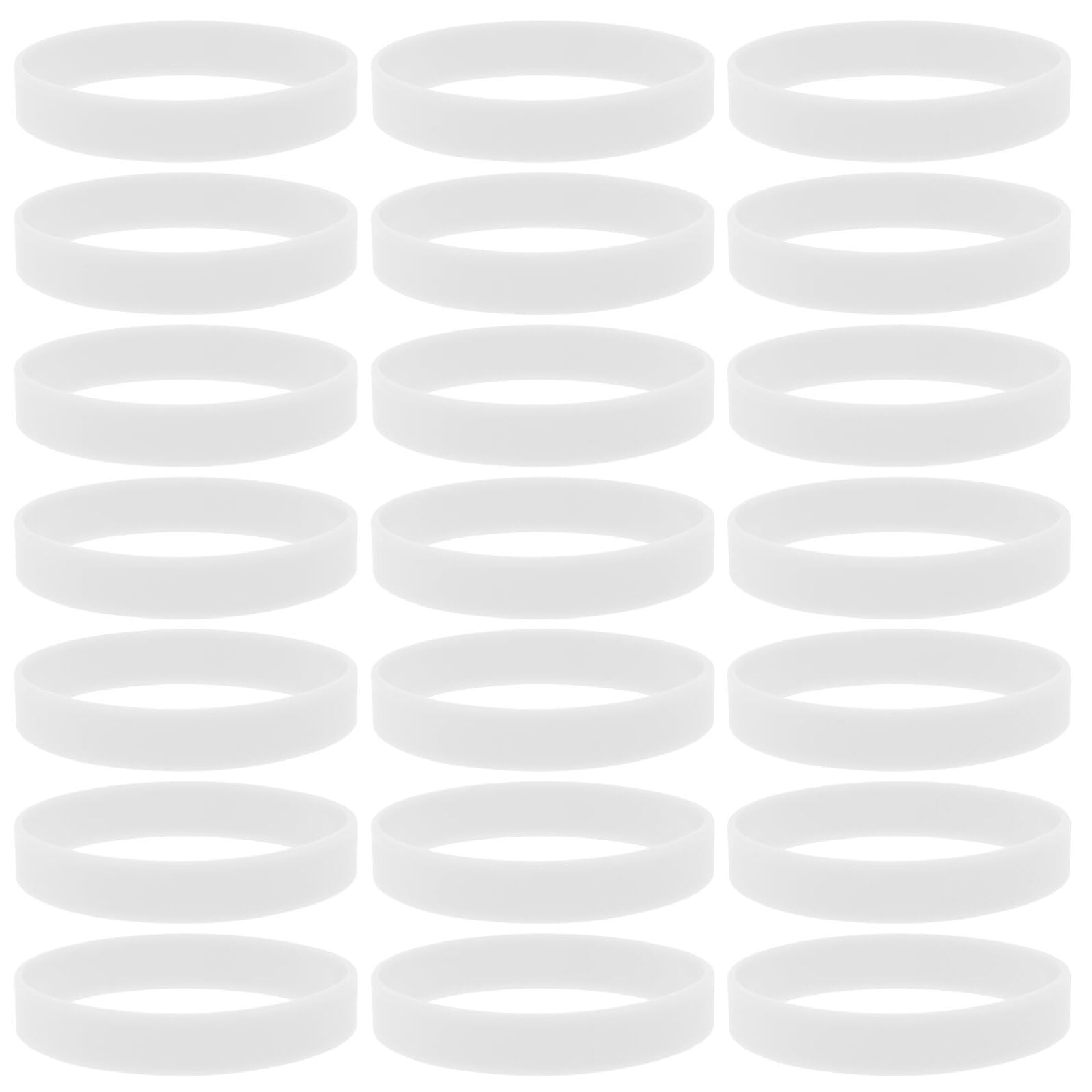 Bracelets phosphorescents en silicone blanc flexible lot de 100 pièces Abaodam