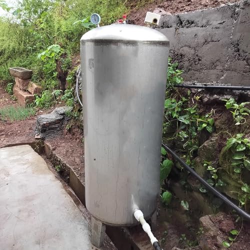 HTERBPOY Tanque de presión de Agua de Acero Inoxidable 304, Tanque de Agua Vertical presurizado Totalmente automático con Kit, 15, 26, 40, 50, 65, 80, 130 y 185 galones(100L/26.4Gal)