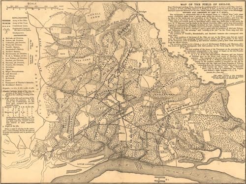 ART.COM Wall Art Print Battle of Shiloh - Civil War Panoramic Map by Lantern Press, 16' x 12'