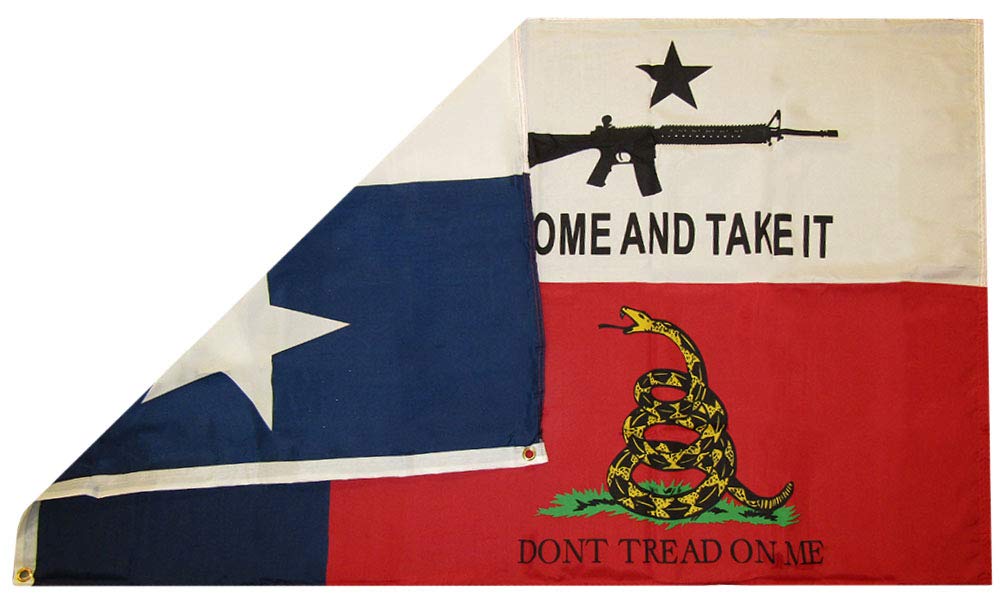 2er Set Bestickte Flaggen: Texas & USA, 3x5 Fuß (ca. 90x150 Cm), Nylon Mit Ösen
