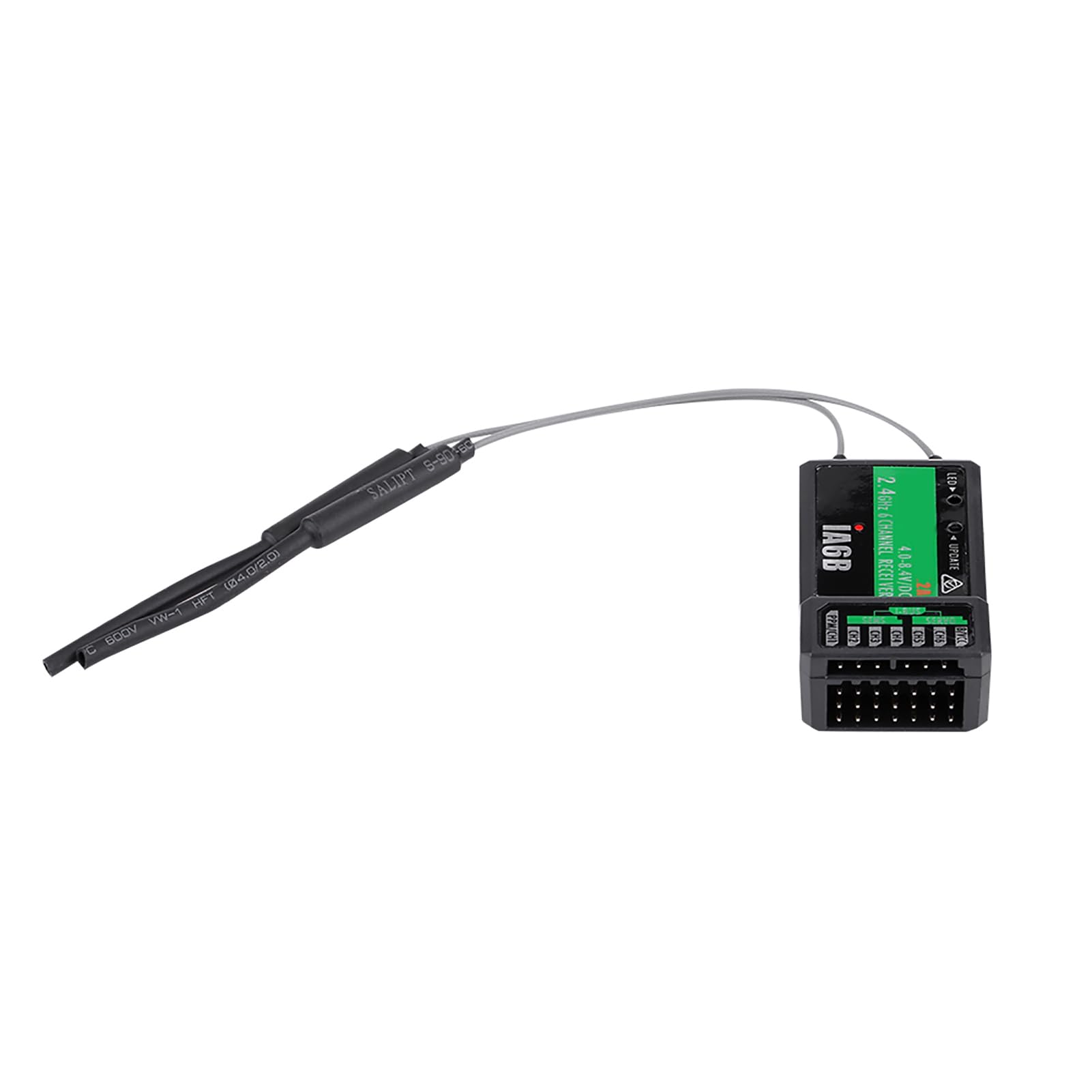 Flysky FS IA6B 2.4G 6CH RC Ricevitore PPM con doppia antenna compatibile con trasmettitori FS I6X FS I6S I8 per aerei RC Alianti Elicotteri digitale di salto di