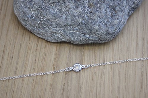 Collier argent massif zircon : chaîne argent empilable et pendentif géométrique
