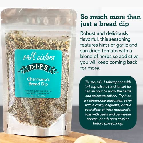 s.a.l.t sisters Charmane's Bread Dip - Value Size Bold Italian Herb & Spice Blend for Extra Virgin Olive Oil Dipping - Versatile Use for Rubs and Dressings - 16 ounces / 1 pound